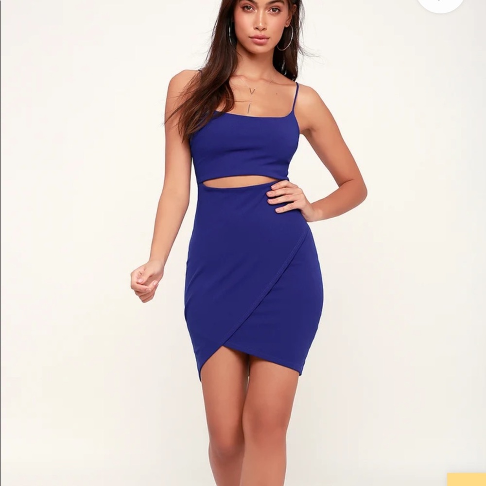 Cutout On The Town Royal Blue Bodycon Dress